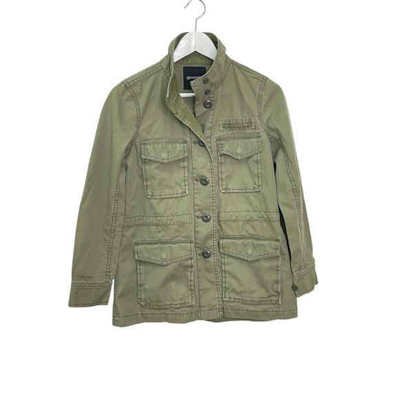 Madewell Women's Size XS Army Green Cotton Canvas Button Up Fall Utility Jacket - Picture 1 of 9
